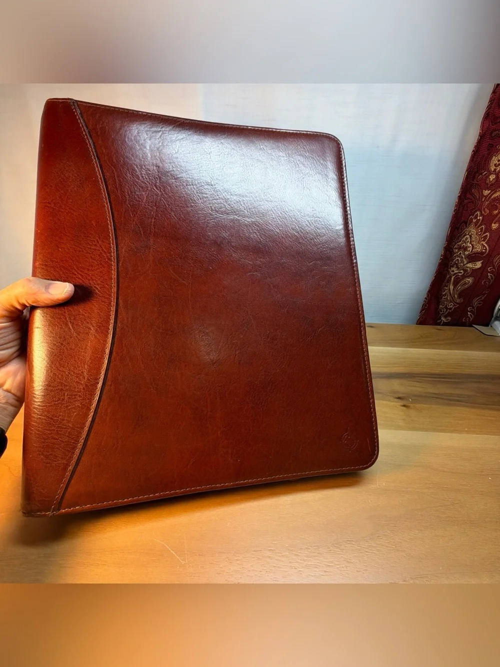 VTG 1999 FRANKLIN COVEY Full Grain Leather 7-Ring Planner Binder ORGANIZER  USA